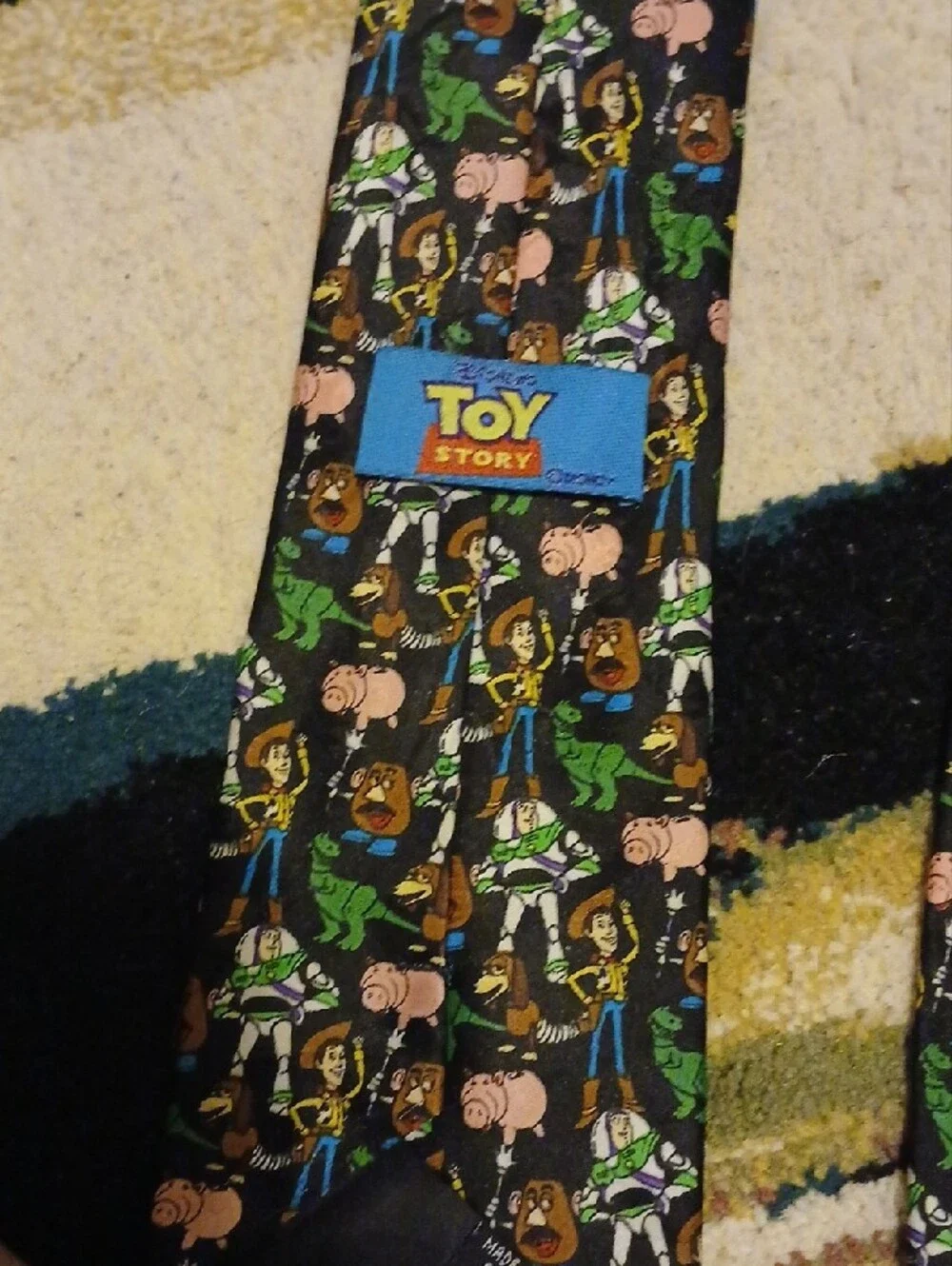 Toy Story Character Print Black Tie
